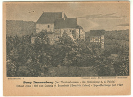 Nentershausen Bei Bebra Krs Rotenburg 1946 Notkarte " Schloßcafe Gaststätten In Burg Tannenberg " Ansichtskarte - Rotenburg