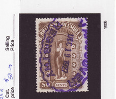 3808r) Canada British Columbia  BC Law 25d BCL Revenue Rough Or Pinperf - Variétés Et Curiosités