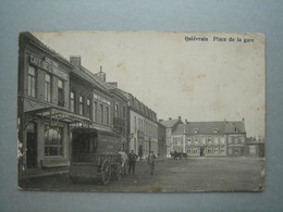 Quiévrain - Place De La Gare - Inscription Sur Le Chariot (CHEMIN DE FER DE LETAT, QUIEVRAIN, STAATSSPOORWEGEN) - Quievrain