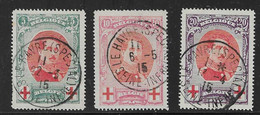 België 132/134 Met Stempels Le Havre Special (diverse Types) - 1914-1915 Croix-Rouge