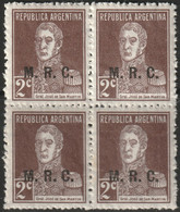 Argentina 1924 Sc OD338  Official Block MNH** - Oficiales