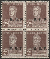 Argentina 1923 Sc OD292  Official Block MNH** - Service