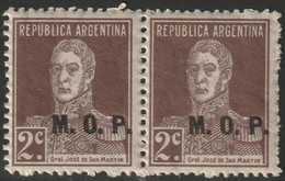 Argentina 1923 Sc OD292  Official Pair MNH** - Oficiales