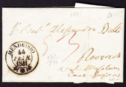 1841 Faltbrief Mit 2 Kreisstempel MENDRISIO Nach Roveredo. (Milano 1841) - ...-1845 Préphilatélie