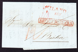 1846 Faltbrief Aus Milano Nach Basel. Incoming Mail. Roter Stempel AFF. FRONTIERA - ...-1845 Préphilatélie