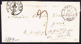 1849 Briefhülle Aus Unterseen über Bern Nach Paris. - ...-1845 Prephilately