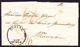 1823 Kleine Briefhülle Aus Zürich Nach Mannheim. - ...-1845 Prefilatelia