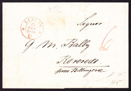 1849 Faltbrief Aus Luzern An Herrn Bally In Roveredo. - ...-1845 Prefilatelia