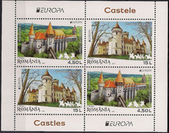 2017 ROMANIA-ROUMANIE -RUMÄNIEN Mi. Bl. 696 I**MNH EUROPA Castles - 2017