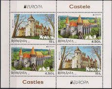 2017 ROMANIA-ROUMANIE -RUMÄNIEN Mi. Bl. 696II **MNH EUROPA Castles - 2017