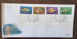 ISRAEL Poissons, Poisson, Fish, Peces. Yvert N° 225/28 Fdc, Enveloppe 1er Jour 1962 ( Avec Tabs) - Vissen