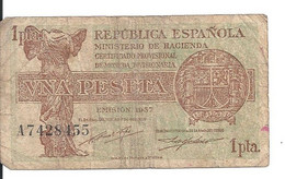 ESPAGNE 1 PESETA 1937 VF P 94 - 1-2 Peseten