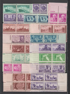 USA - 1946/1955  - ANNEES COMPLETES En BLOCS De 4 ! AVEC POSTE AERIENNE ** MNH - 8 PAGES ! - COTE YVERT = 830++ EUR - Années Complètes