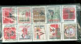 100 Série Pays-Bas NOEL 2011 En Bottes NVPH 2887-2896 Noël  1.000 Tembres Cat V. Euro 400,00 - Used Stamps