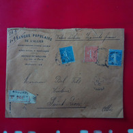 LETTRE RECOMMANDE MOULINS POUR SAINT LEON VALEUR DECLAREE - Storia Postale