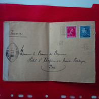 LETTRE BELGIQUE POUR NICE BARON DE BROWNE HOTEL D ANGLETERRE - Cartas & Documentos