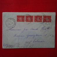 LETTRE HOMECOURT POUR COLMAR 1942 AVEC CENSURE ALLEMANDE - Storia Postale