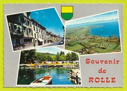 Vaud ROLLE La Grand Rue Et Les Alpes De Savoie Le Camping Et Le Signal De Bougy N°2932 Voie Ferrée VW Käfer VOIR DOS - Rolle