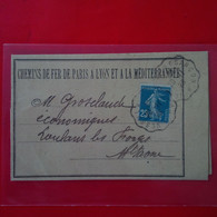 LETTRE CHEMINS DE FER DE PARIS A LYON A LA MEDITERRANNEE POUR LOULANS LES FORGES - Covers & Documents