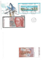 Suisse Switzerland 10 Francs 1980 UNC - Enveloppe + Timbre " NABA ZÜRI 84 " - Suiza