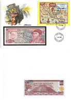 Mexique Mexico 20 Pesos 1977 UNC - Enveloppe + Timbre " Nueva Espana " - Mexique