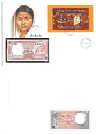 Sri Lanka 5 Rupees 1982 UNC - Enveloppe + Timbre " Christmas 1980 " - Sri Lanka