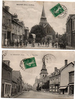 Serquigny - Le Bourg 1915 + Place Du Vieux-Pont - édit. Walter à Bernay - Vue Animée - Serquigny