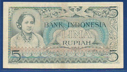 INDONESIA - P. 42 – 5 Rupiah 1952 VF/XF, Serie 5QCH14160 - Indonésie