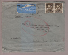 Südafrika Suid-Afrika 1945-11-?? O.A.T. Luftpostbrief Nach New York - Luftpost