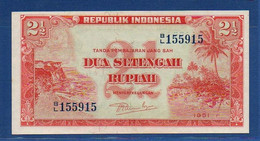 INDONESIA - P. 39 – 2 1/2 Rupiah 1951 UNC, Serie B/L 155915 - Indonésie