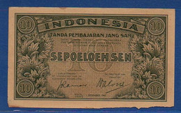 INDONESIA - P. 31 – 10 Sen 1947 AXF, No Serial Nr. - Indonésie