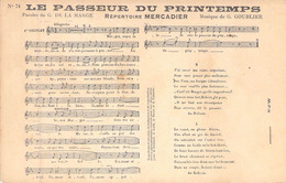 Musique - Le Passeur Du Printemps - Répertoire Mercadier - Carte Postale Ancienne - Musique Et Musiciens