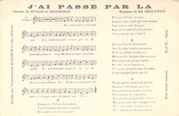 Musique - Chanson - J'Ai Passé Par La - Carte Postale Ancienne - Música Y Músicos