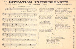 Musique - Chanson - Situation Intéressante - Carte Postale Ancienne - Music And Musicians