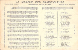 Musique - Chanson - La Marche Des Cambrioleurs - Carte Postale Ancienne - Musik Und Musikanten