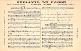 Musique - Chanson - Oublions Le Passé - Répertoire Dickson - Carte Postale Ancienne - Música Y Músicos