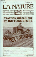 La Nature N° 2195 - Traction Mécanique Et Motoculture: Expériences Récentes De Labourage Mécanique, Les Torpilles Aérien - Cultural