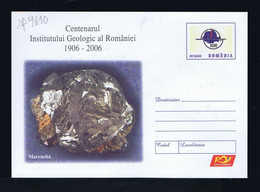 Sp9610 ROMANIA Minerals "Cent. 1906-2006 Romanie Geology Institut" - "Marquesite"  IGR Cover Postal Stationery - Autres & Non Classés