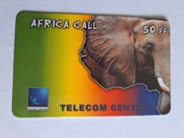 FRANCE/FRANKRIJK  AFRIKA CALL/ ELEPHANT /  50 FRANC  PREPAID  USED    ** 12885** - Nachladekarten (Handy/SIM)