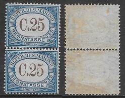 San Marino 1939 Segnatasse C25 Coppia Sa N.S57 Nuova Integra MNH ** - Segnatasse