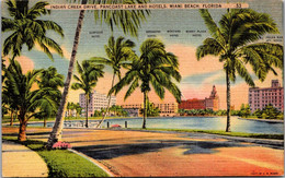 Florida Miami Beach Indian Creek Drive Pancoast Lake And Hotels - Miami Beach