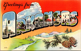 Arkansas Greetings From Large Letter Linen 1948 - Andere & Zonder Classificatie