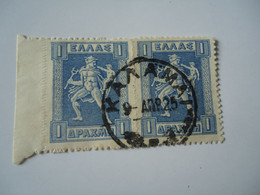 GREECE POSTMARK  ΚΑΛΑΜΑΙ  1925  ΕΝΩΜΕΝΑ - Marcofilia - EMA ( Maquina De Huellas A Franquear)