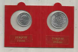 JC, Monnaies,  UNC, TURQUIE,  5 Livres 1987- 10 Livres 1988, Frais Fr 1.95 E - Türkei