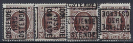 Houyoux Nr. 196 Voorafgestempeld Nr. 5514 A + B + C + D OOSTENDE 1930 OSTENDE ; Staat Zie Scan ! - Roulettes 1930-..