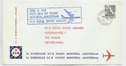 CANADA PA 15C SOLO LETTRE COVER AIR MAIL KLM MONTREAL JUN 13 1960 TO NETHERLAND NEDERLAND - Cartas & Documentos