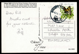 Ref 1597 -  New Zealand Postcard Climax 1203 Railway Engine - Shanty Town Postmark $1 Rate - Storia Postale