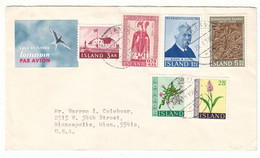 Islande - Lettre De 1969 - Oblit Reykjavik - Fleurs - Religieux - Drapeaux - - Brieven En Documenten