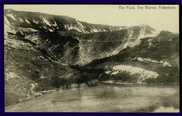 Ref 1600 - Early Postcard - The Pond - The Warren Folkestone - Kent - Folkestone