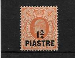 BRITISH LEVANT 1910 1¾pi On 4d ORANGE-RED SG 23a MOUNTED MINT Cat £7 - Levant Britannique